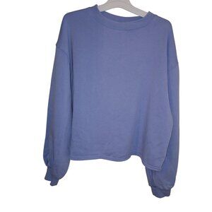 Universal Thread Womens Blue Cropped Crewneck Sweatshirt Medium Y2K Eco-Friendly